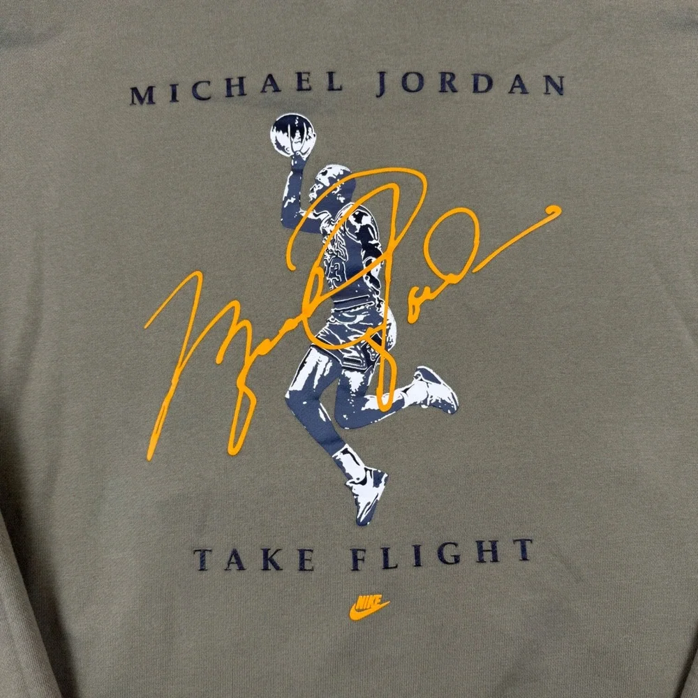 Nike Air Jordan Flight Collection Hoodie Olive Green Michael Jordan‎ Take Flight